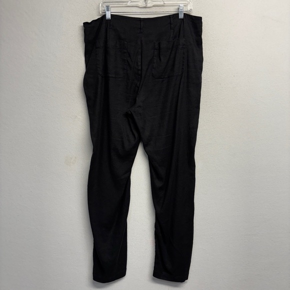 NYDJ Marilyn Trouser Black Stretch Linen Blend Pants 14 - Picture 4 of 12